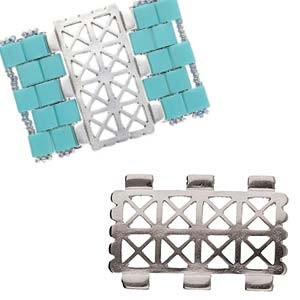 Antique Silver Faragas Tila Connector Antique Silver Faragas Tila Connector