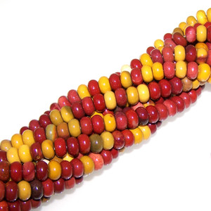 8x5mm Puff Rondelle Semiprecious Gemstone Beads - Moukaite