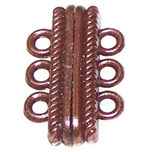 Antique Copper 27x17mm Super Strong 3-Strand Magnetic Clasps
