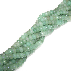8x5mm Puff Rondelle Semiprecious Gemstone Beads - Aventurine