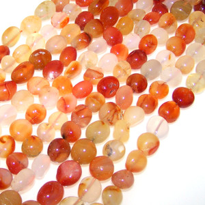 Natural Carnelian 7x10mm Irregular Nuggets Semiprecious Gemstone Beads
