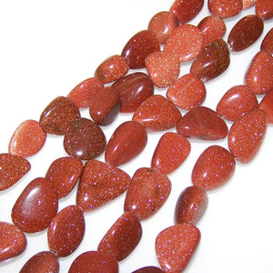 Semiprecious Gemstone Large Nugget Beads - Goldstone