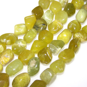 Semiprecious Gemstone Large Nugget Beads - Olivenite jade