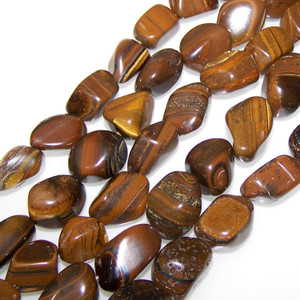 Semiprecious Gemstone Large Nugget Beads - Iron Tiger Eye