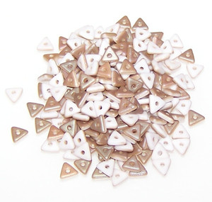 Czech Glass 4mm Tri-Beads - Chalk White Celsian Matted