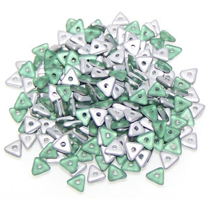 Czech Glass 4mm Tri-Beads - Peridot Labrador Matted
