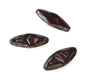 Czech Glass Table Cut Red Black Swirl Matte Edge 10x25mm Oval Beads Czech Glass Table Cut Red Black Swirl Matte Edge 10x25mm Oval Beads