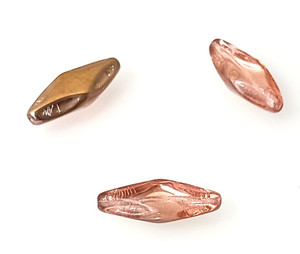 Czech Pressed Glass Rosaline Capri Gold 10x25mm Oval Beads Czech Pressed Glass Rosaline Capri Gold 10x25mm Oval Beads