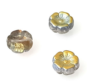 Czech Glass 12mm Hawaii Flower Beads - Crystal Marea Czech Glass 12mm Hawaii Flower Beads - Crystal Marea