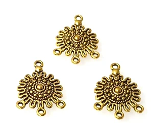 10 Antique Gold-Plated 26x19mm Pattern Connectors