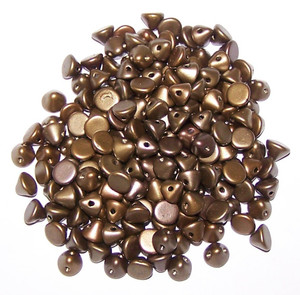 4mm Czech Glass Button Beads - Zinc Iris