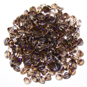 4mm Czech Glass Button Beads - Crystal Azuro