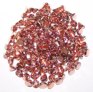 4mm Czech Glass Button Beads - Crystal Capri Gold