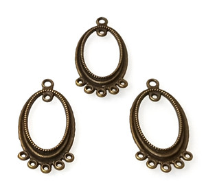 5 Antique Bronze 19x38mm Oval Connectors 5 Antique Bronze 19x38mm Oval Connectors