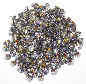 4mm Czech Glass Button Beads - Crystal Marea
