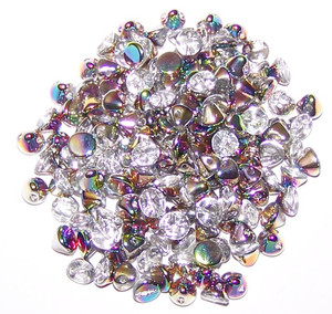 4mm Czech Glass Button Beads - Crystal Vitrail