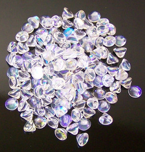4mm Czech Glass Button Beads - Crystal AB