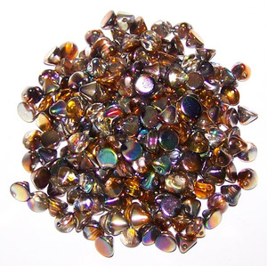 4mm Czech Glass Button Beads - Crystal Magic Copper