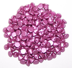 4mm Czech Glass Button Beads - Alabaster Metallic Lilac