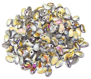 4x6mm Czech Glass Tulip Petal Beads - Etched Crystal Full Marea