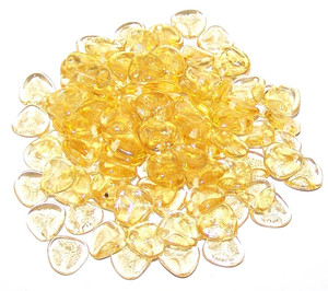40 Czech Glass 8x7mm Petals - Light Topaz