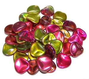 Czech Glass 14x13mm Petals - Crystal Magic Apple