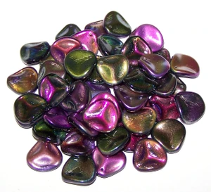 Czech Glass 14x13mm Petals - Crystal Magic Purple
