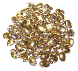 6x8mm Czech Glass Tulip Petal Beads - Crystal Amber