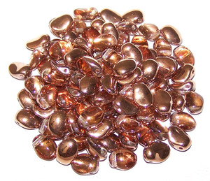 6x8mm Czech Glass Tulip Petal Beads - Crystal Capri Gold