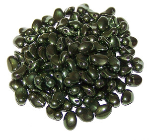 6x8mm Czech Glass Tulip Petal Beads - Jet Red Luster