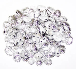 6x8mm Czech Glass Tulip Petal Beads - Jet Etched Labrador Full