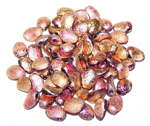 6x8mm Czech Glass Tulip Petal Beads - Etched Crystal Full Capri Rose