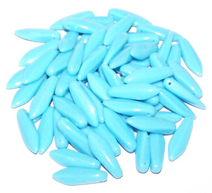 Czech Glass 5x16mm Dagger Beads - Turquoise