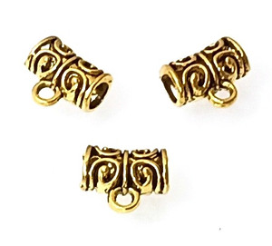 20 Gold-Plated 6x11mm Loops Tube Connectors 20 Gold-Plated 6x11mm Loops Tube Connectors