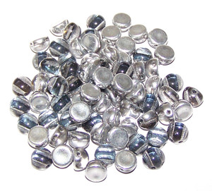 6mm Czech Glass 2-Hole Cabochon Beads - Crystal Underlit Periwinkle