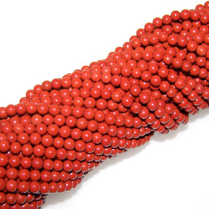 4mm Round Semiprecious Gemstone Beads - Red Jasper