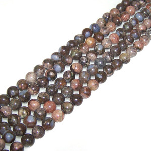 8mm Round Semiprecious Gemstone Beads - Blue Rainbow Opal