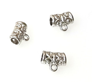 20 Antique Silver-Plated 6x11mm Loops Tube Connectors 20 Antique Silver-Plated 6x11mm Loops Tube Connectors