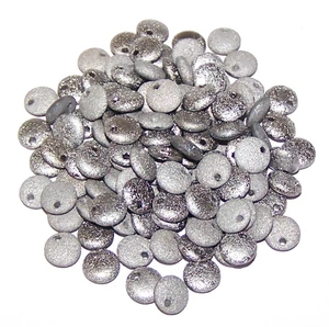 Czech 1-Hole 6mm Lentil Beads - Crystal Etched Chrome Full