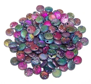 Czech 1-Hole 6mm Lentil Beads - Crystal Etched Magic Blue