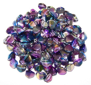 Czech 7mm Pinch Beads - Crystal Magic Blue
