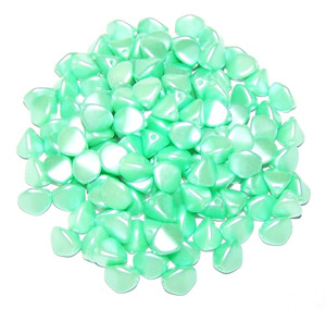 Czech 7mm Pinch Beads - Alabaster Pastel Light Green Czech 7mm Pinch Beads - Alabaster Pastel Light Green