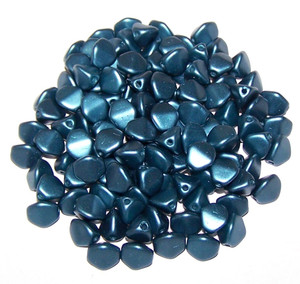 Czech 7mm Pinch Beads - Alabaster Pastel Petrol