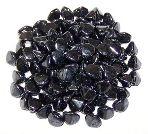 Czech 7mm Pinch Beads - Jet Hematite