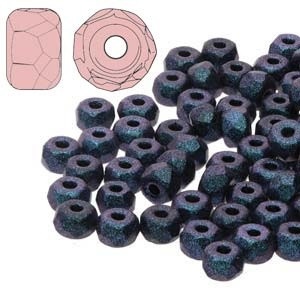 2.2x3mm Czech Glass Faceted Micro Spacers - Polychrome Denim Blue 2.2x3mm Czech Glass Faceted Micro Spacers - Polychrome Denim Blue