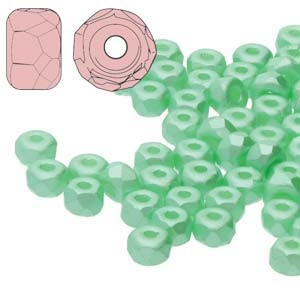 2.2x3mm Czech Glass Faceted Micro Spacers - Pastel Light Green 2.2x3mm Czech Glass Faceted Micro Spacers - Pastel Light Green
