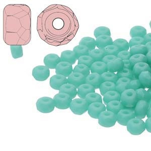 2.2x3mm Czech Glass Faceted Micro Spacers - Turquoise Green 2.2x3mm Czech Glass Faceted Micro Spacers - Turquoise Green