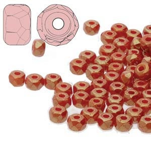 2.2x3mm Czech Glass Faceted Micro Spacers - Terracotta 2.2x3mm Czech Glass Faceted Micro Spacers - Terracotta