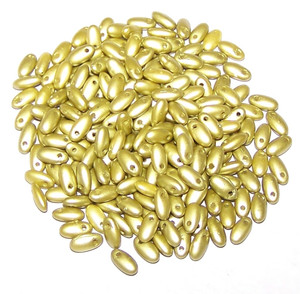 2.5x6mm Czech Glass Rizo Beads - Alabaster Pastel Lime