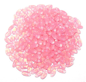 2.5x6mm Czech Glass Rizo Beads - Opaque Rose